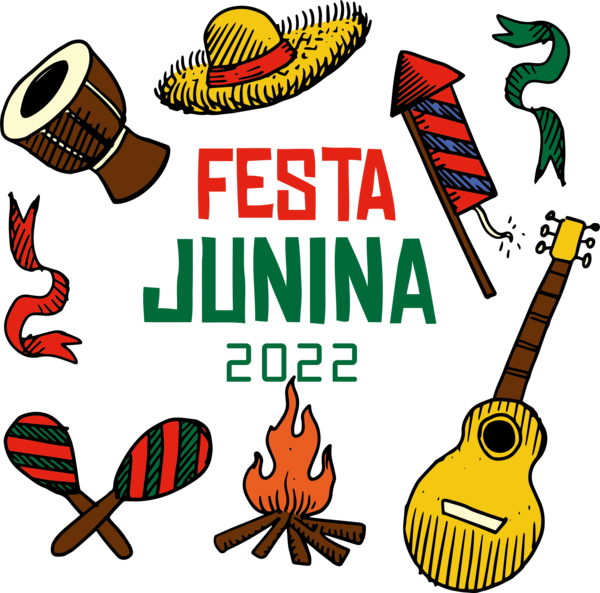 Transparent Festa Junina Guitar Accessory Guitar Drawing for Brazilian Festa Junina for Festa Junina