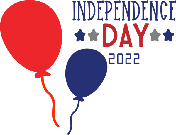 Transparent US Independence Day Balloon Line Logo for 4th Of July for Us Independence Day
