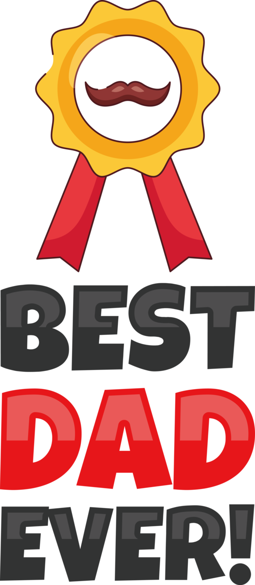Transparent Father's Day Design Cartoon Logo for Best Dad Ever for Fathers Day