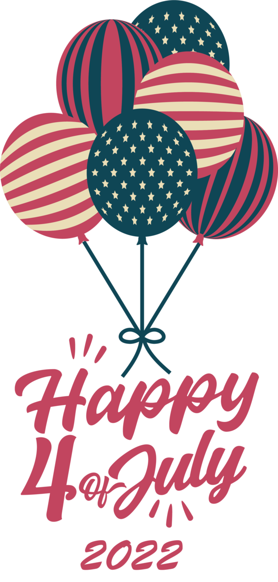 Transparent US Independence Day Design Balloon Line for 4th Of July for Us Independence Day