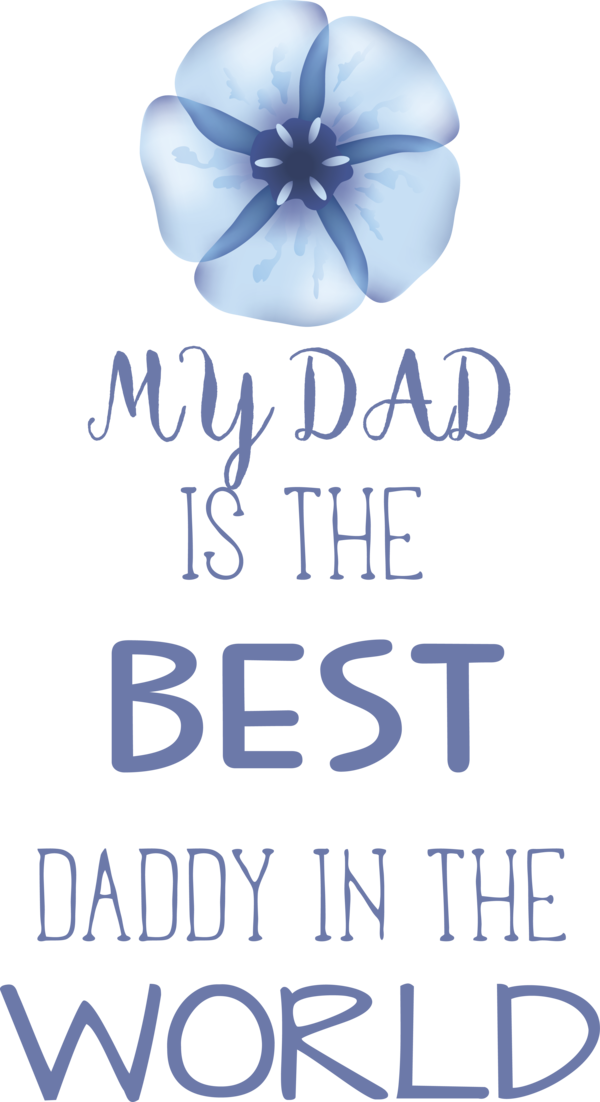 Transparent Father's Day Flower Font Line for Happy Father's Day for Fathers Day