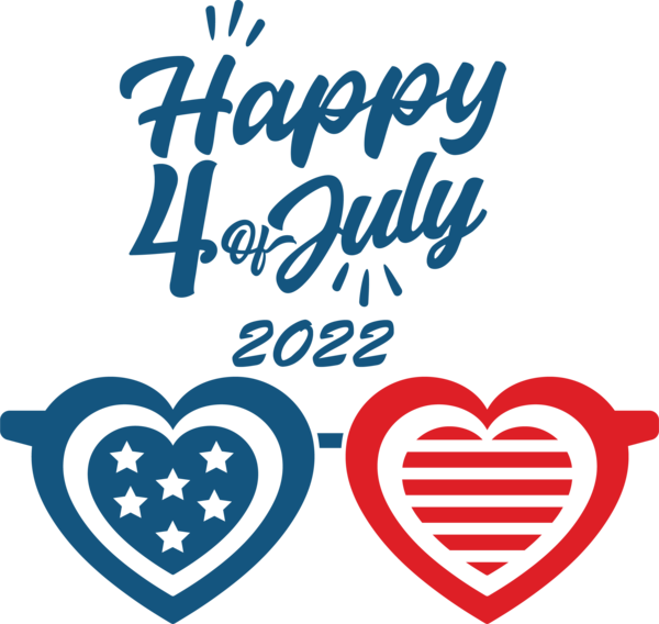 Transparent US Independence Day M-095 Logo Heart for 4th Of July for Us Independence Day