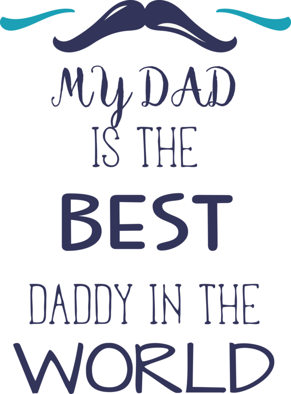 Transparent Father's Day Font Calligraphy Line for Happy Father's Day for Fathers Day