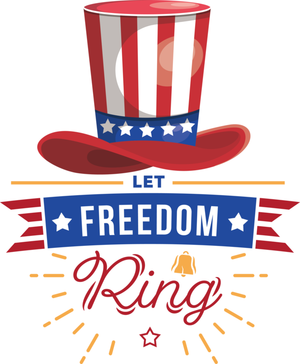 Transparent US Independence Day Logo Line Geometry for Let Freedom Ring for Us Independence Day