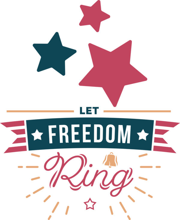 Transparent US Independence Day Sticker Design Vector for Let Freedom Ring for Us Independence Day