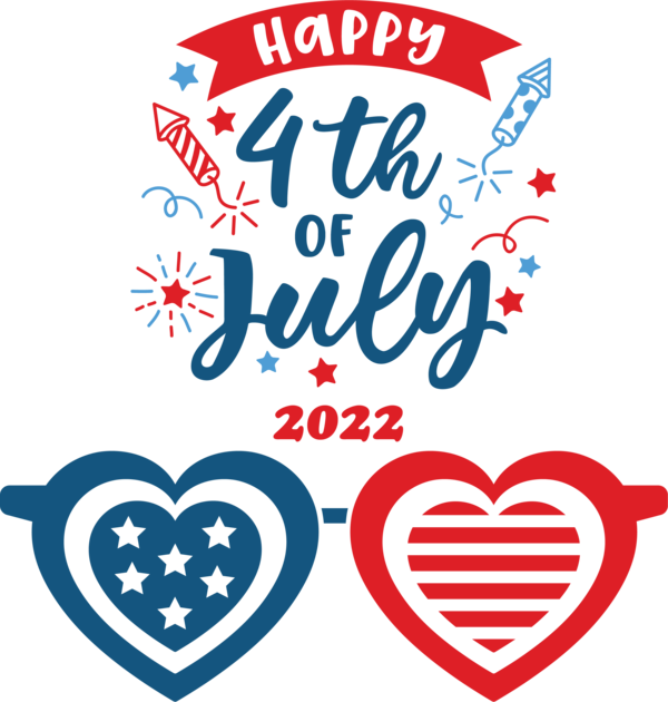 Transparent US Independence Day M-095 Heart Line for 4th Of July for Us Independence Day