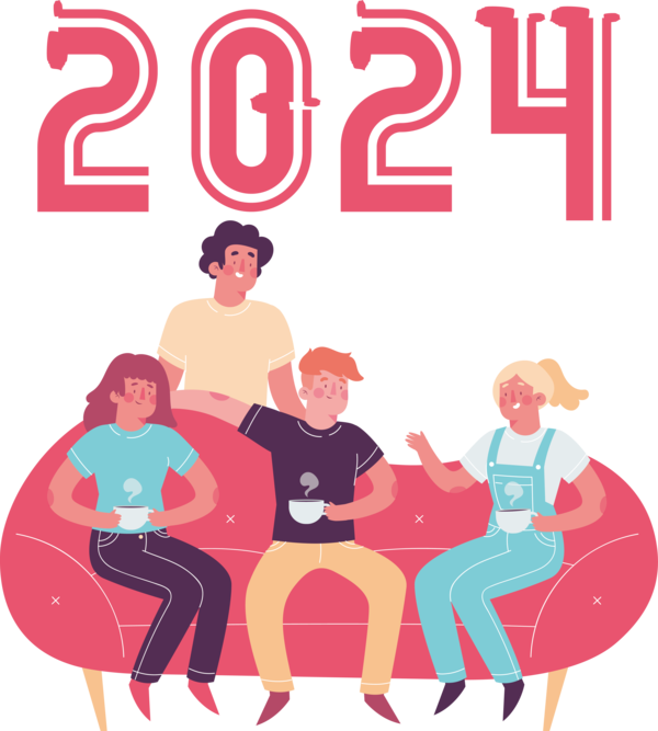 Transparent New Year Social media Megagroup Design - Создание и разработка сайтов в Ташкенте для всего Узбекистана Drawing for Happy New Year 2024 for New Year