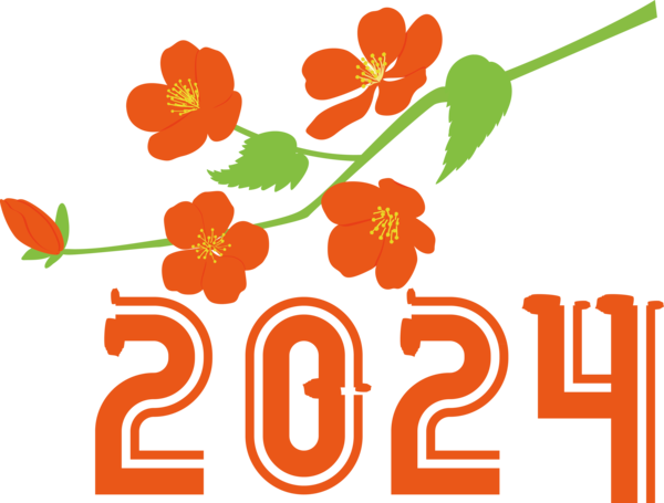 Transparent New Year Drawing Design Logo for Happy New Year 2024 for New Year