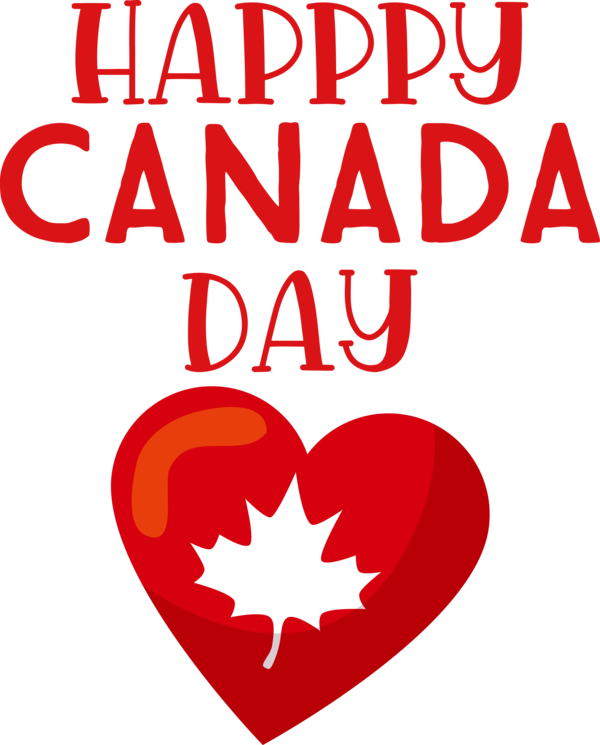 Transparent Canada Day M-095 Heart Line for Happy Canada Day for Canada Day