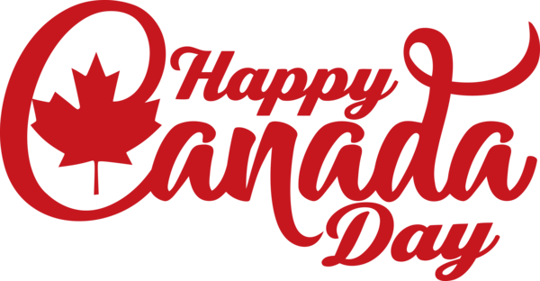 Transparent Canada Day Logo Text Line for Happy Canada Day for Canada Day