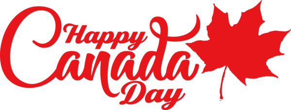 Transparent Canada Day Logo Design Text for Happy Canada Day for Canada Day