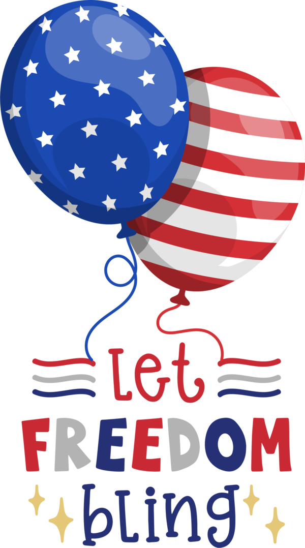 Transparent US Independence Day Balloon Line Party for Let Freedom Ring for Us Independence Day