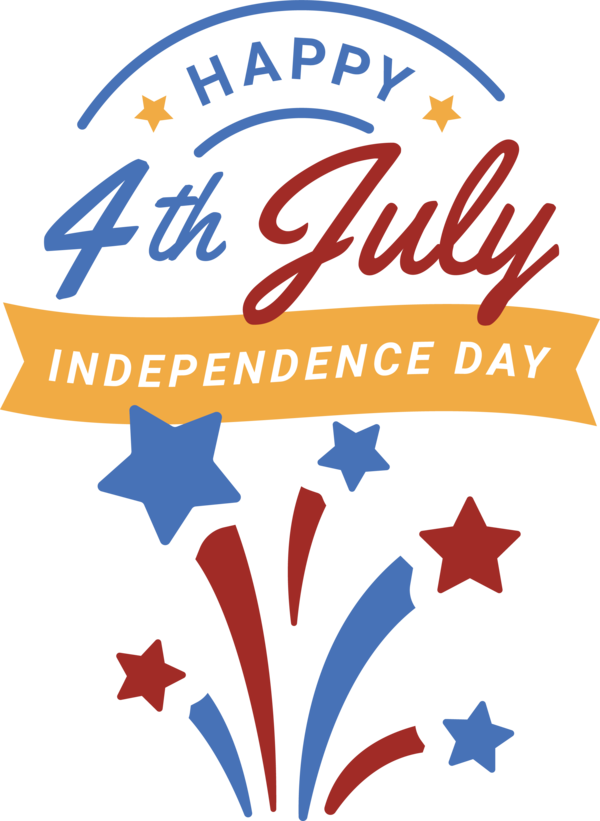 Transparent US Independence Day Logo Line Banner for 4th Of July for Us Independence Day