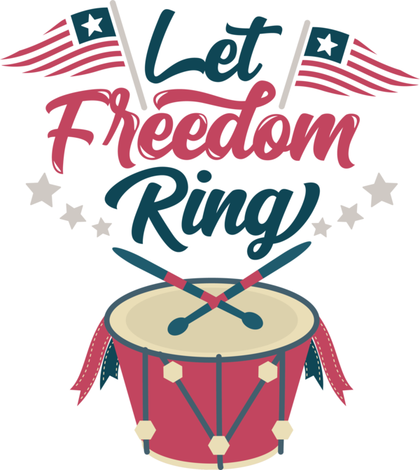 Transparent US Independence Day Design Line Party for Let Freedom Ring for Us Independence Day
