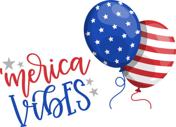 Transparent US Independence Day Logo Balloon Design for 4th Of July for Us Independence Day