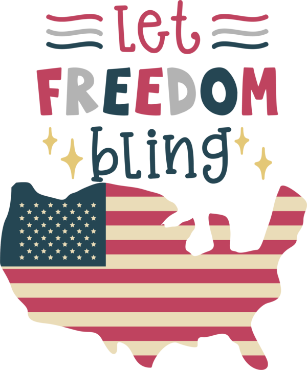 Transparent US Independence Day Design Logo Line for Let Freedom Ring for Us Independence Day