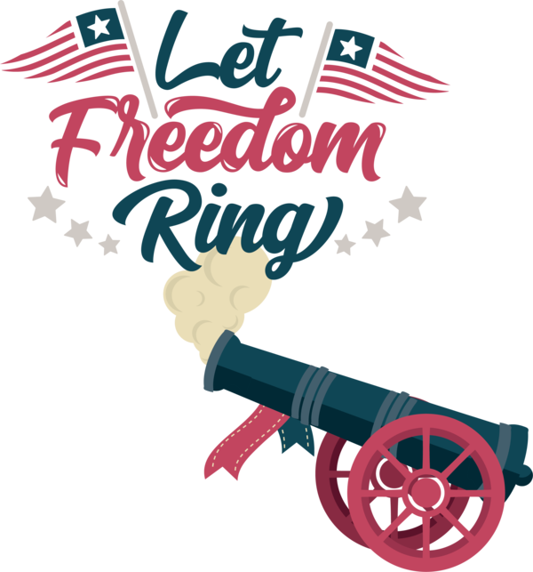 Transparent US Independence Day Logo Design Text for Let Freedom Ring for Us Independence Day
