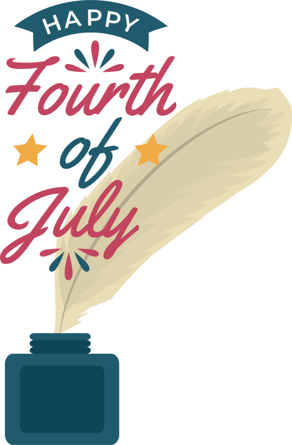 Transparent US Independence Day Design Line Text for 4th Of July for Us Independence Day