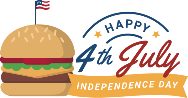 Transparent US Independence Day Logo Fast food Line for 4th Of July for Us Independence Day