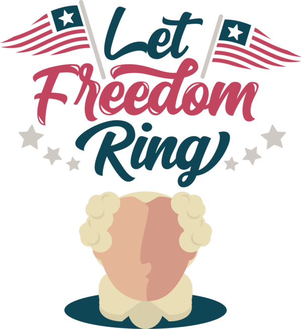 Transparent US Independence Day Human Logo Cartoon for Let Freedom Ring for Us Independence Day