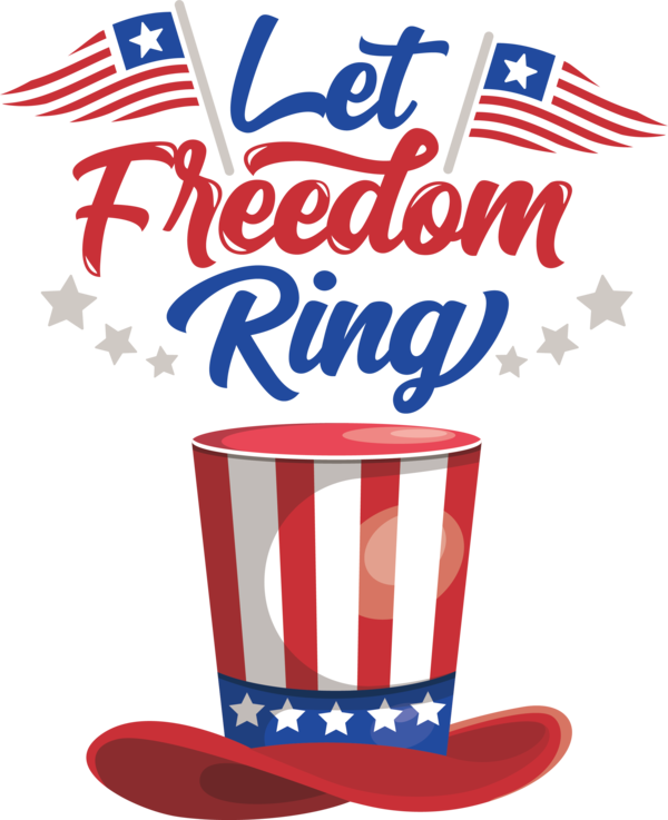 Transparent US Independence Day Logo Line Party for Let Freedom Ring for Us Independence Day