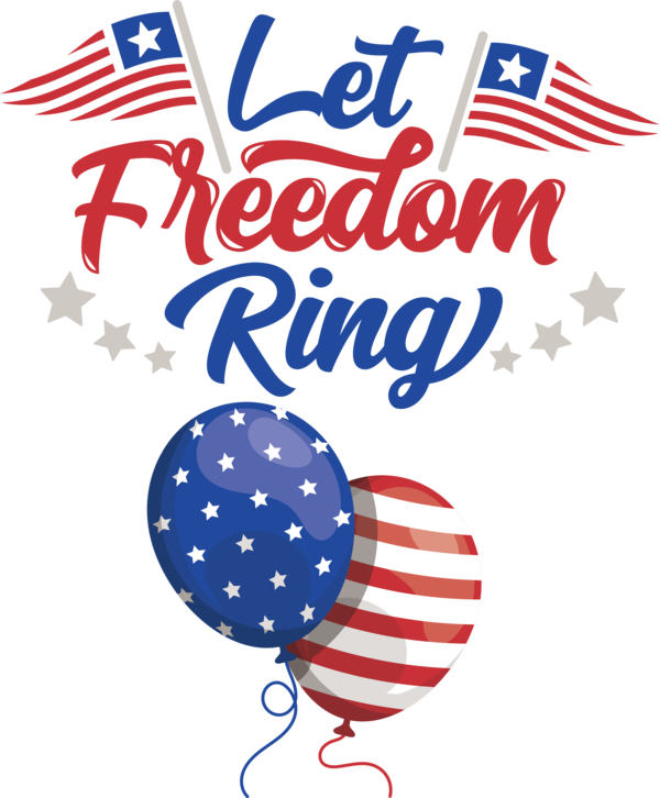 Transparent US Independence Day Balloon Line Party for Let Freedom Ring for Us Independence Day