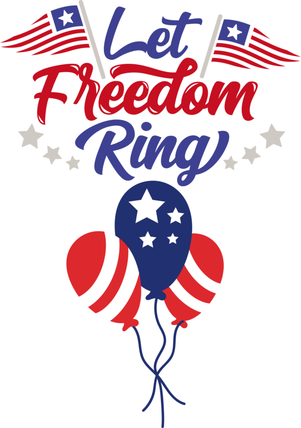Transparent US Independence Day Logo Balloon Design for Let Freedom Ring for Us Independence Day