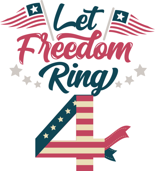 Transparent US Independence Day Design Logo Symbol for Let Freedom Ring for Us Independence Day