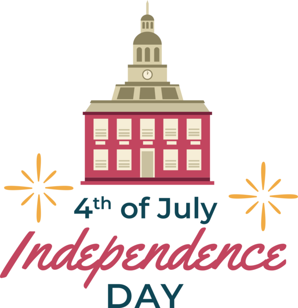 Transparent US Independence Day Logo Line Façade for 4th Of July for Us Independence Day