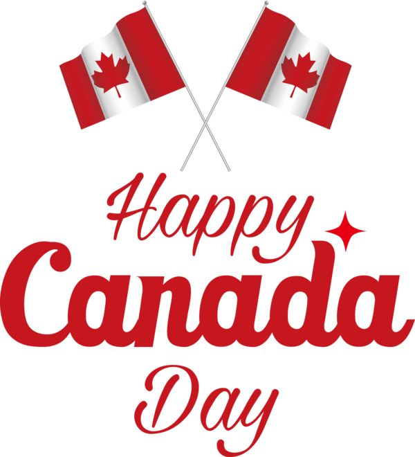 Transparent Canada Day Logo available Text for Happy Canada Day for Canada Day