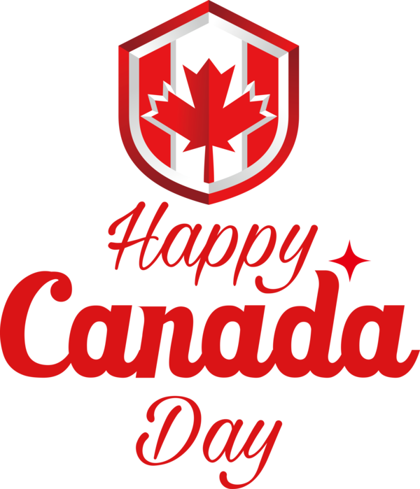 Transparent Canada Day Logo Line Signage for Happy Canada Day for Canada Day