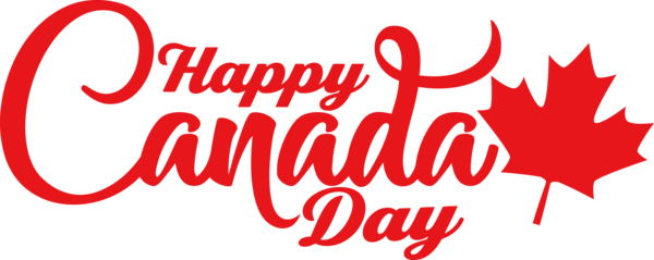Transparent Canada Day Logo Text Line for Happy Canada Day for Canada Day
