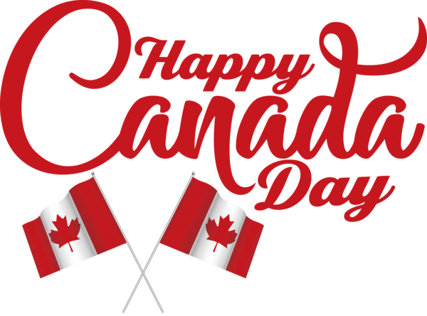 Transparent Canada Day Logo Design Text for Happy Canada Day for Canada Day