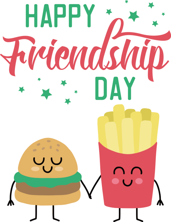 Transparent International Friendship Day Cartoon Fast food Line for Friendship Day for International Friendship Day