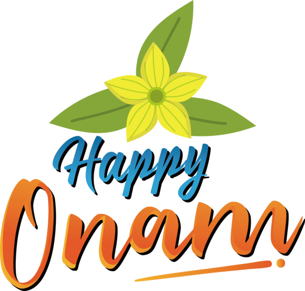 Transparent Onam Leaf Cut flowers Logo for Onam Harvest Festival for Onam