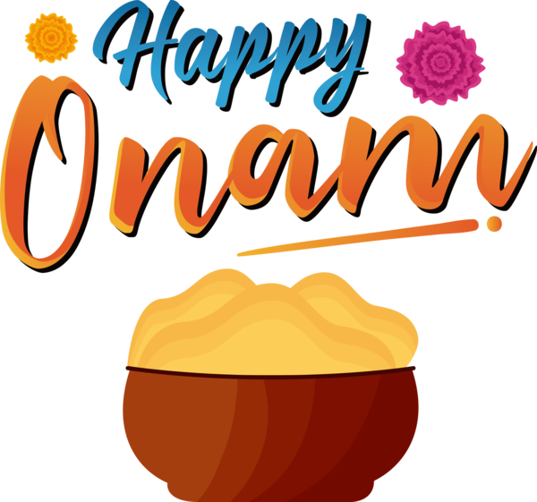 Transparent Onam Logo Line Meal for Onam Harvest Festival for Onam