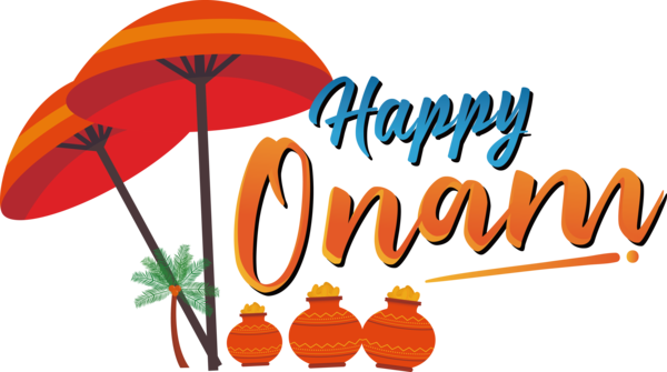 Transparent Onam Logo Design Line for Onam Harvest Festival for Onam
