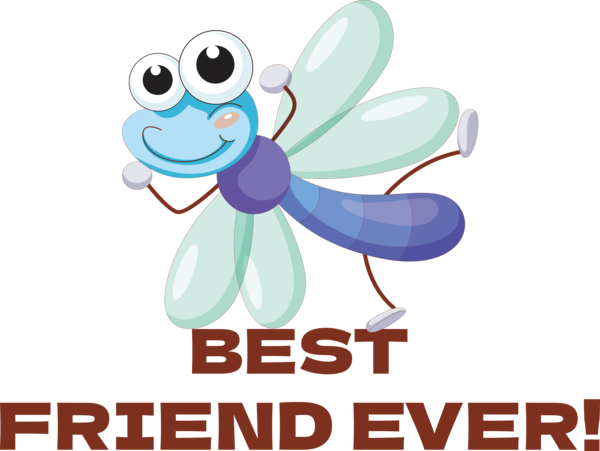 Transparent International Friendship Day Dragonfly Cartoon Insects for Friendship Day for International Friendship Day