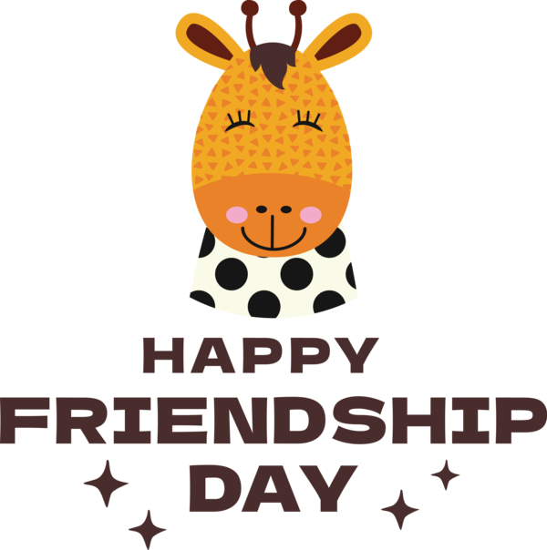Transparent International Friendship Day Giraffe Design Logo for Friendship Day for International Friendship Day