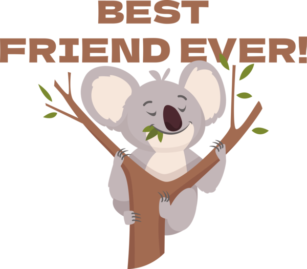 Transparent International Friendship Day Koala Bears Cartoon for Friendship Day for International Friendship Day