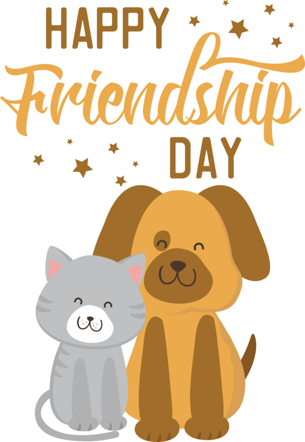 Transparent International Friendship Day Dog Cat Bears for Friendship Day for International Friendship Day