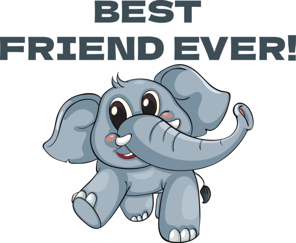 Transparent International Friendship Day Cartoon Elephant Animation for Friendship Day for International Friendship Day