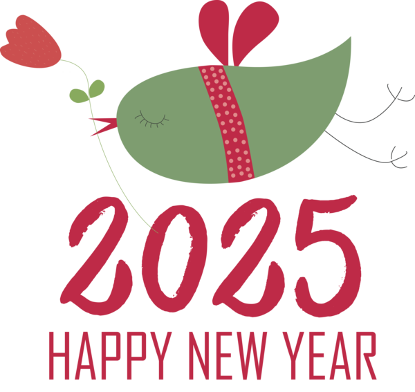 Transparent New Year Design Logo Flower for Happy New Year 2025 for New Year
