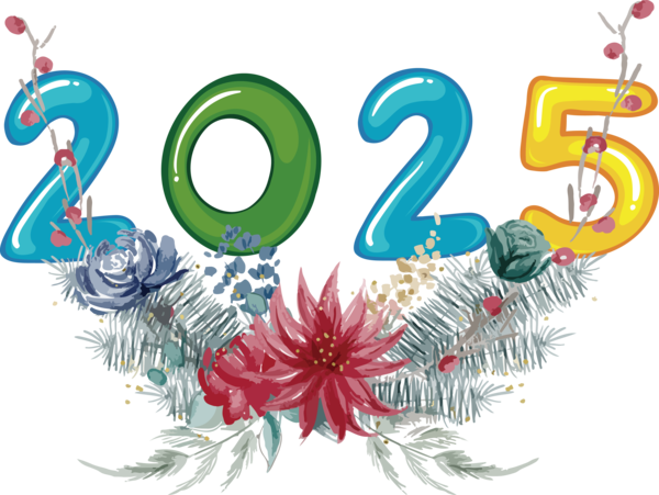 Transparent New Year Design Drawing Logo for Happy New Year 2025 for New Year
