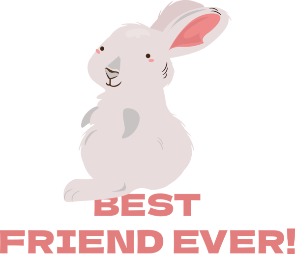 Transparent International Friendship Day Hares Easter Bunny Rabbit for Friendship Day for International Friendship Day