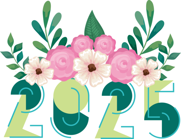 Transparent New Year Design Logo Festival for Happy New Year 2025 for New Year