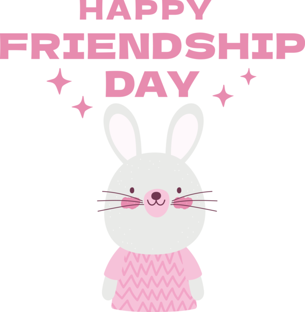 Transparent International Friendship Day Rabbit Hares Easter Bunny for Friendship Day for International Friendship Day