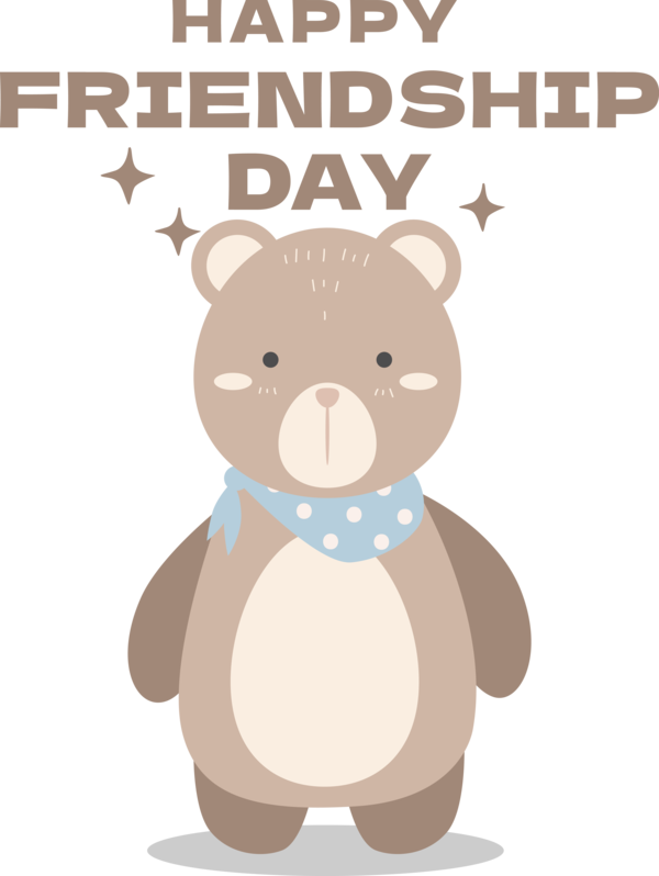 Transparent International Friendship Day Bears Teddy bear Cartoon for Friendship Day for International Friendship Day