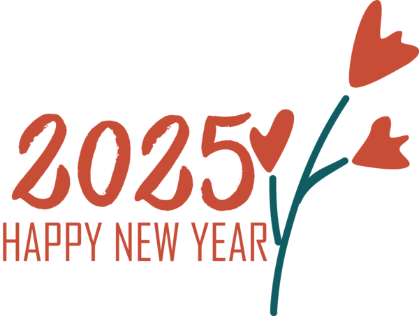 Transparent New Year Logo Design Flower for Happy New Year 2025 for New Year