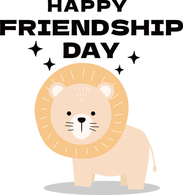 Transparent International Friendship Day Lion Cat Dog for Friendship Day for International Friendship Day